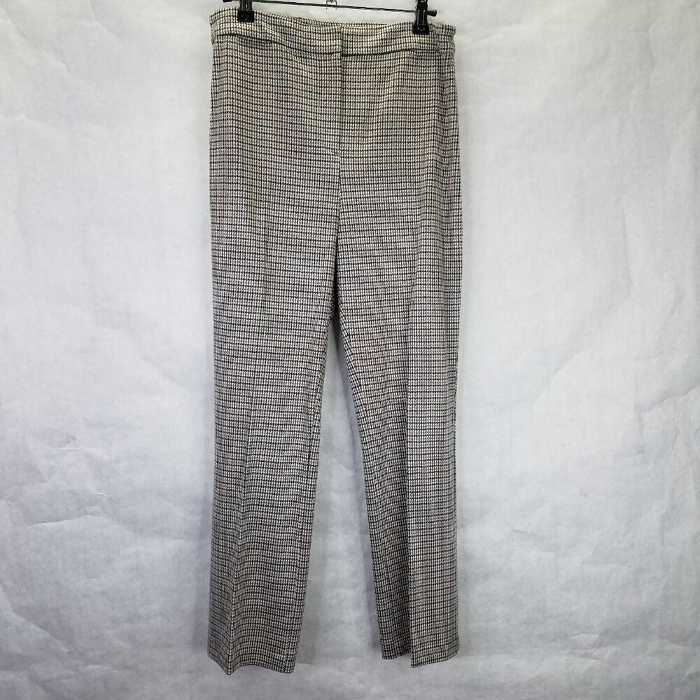 Theory St Jean Stratton Pants Women 6 Crop Houndstooth Knit Career Twee Academia